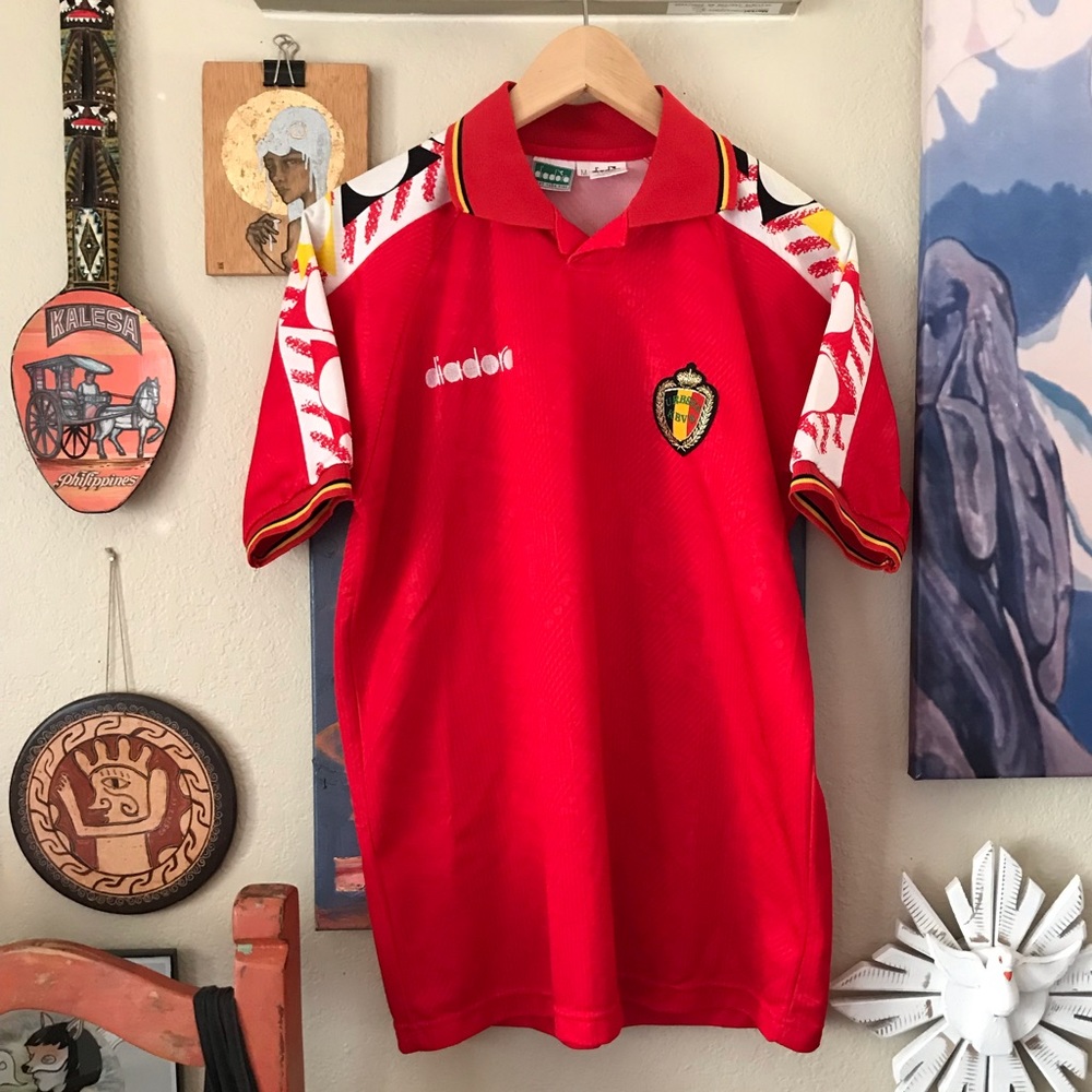 DIADORA BELGIUM 1994 WORLD CUP SOCCER JERSEY SZ M